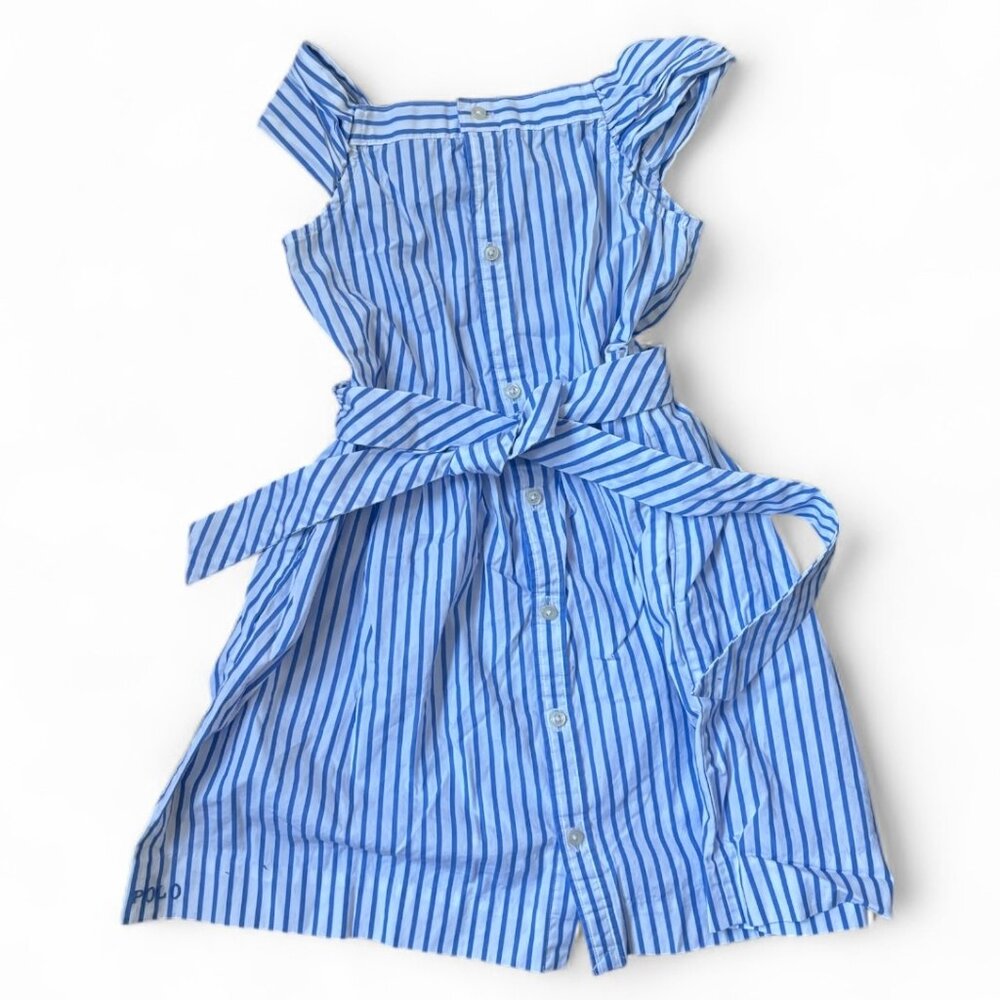 Polo Ralph Lauren Girls Blue & White Striped Dress – Size 6